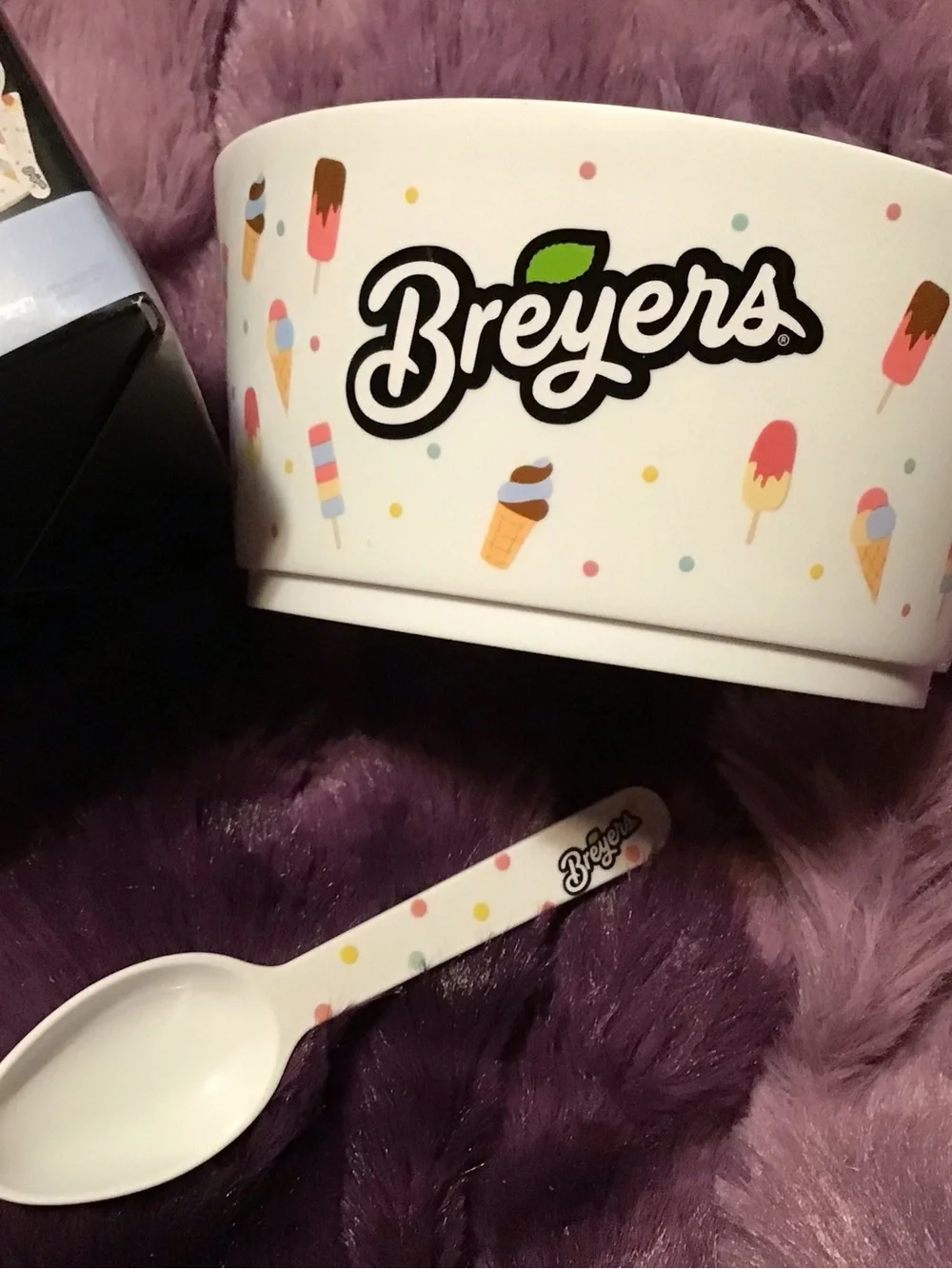 Breyers Ice Cream Bowl & Spoon Set - White with Colorful Sprinkles